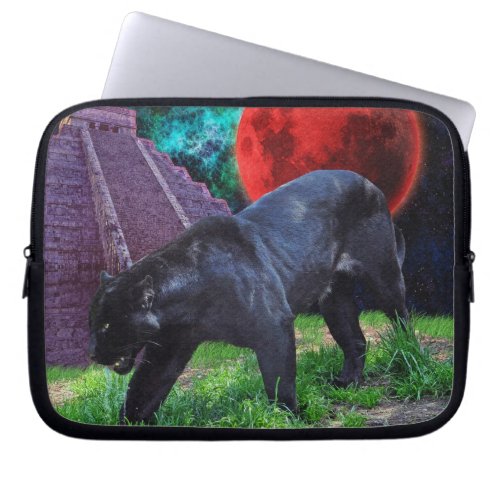 Black Jaguar  Eclipsed Moon Fantasy Laptop Sleeve