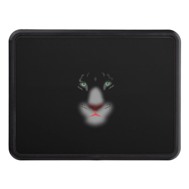 Black Jaguar or panther Big Cat Face Hitch Cover (Front)