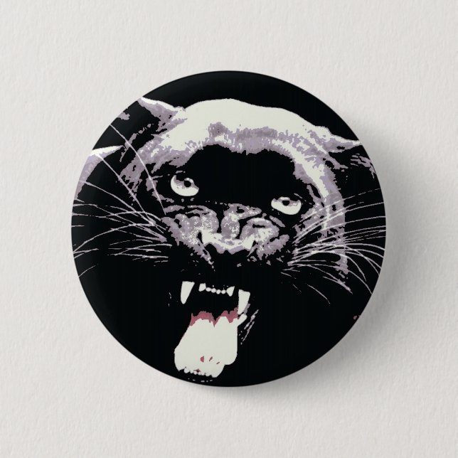 Black Jaguar Panther Button (Front)