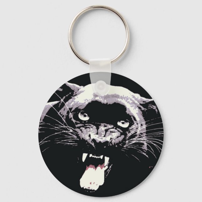 Black Jaguar Panther Keychain (Front)