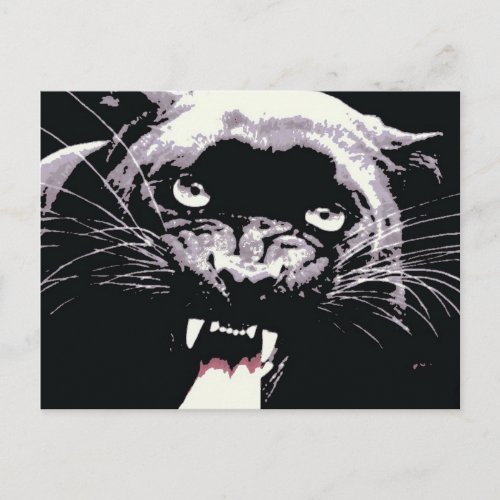 Black Jaguar Panther Postcard
