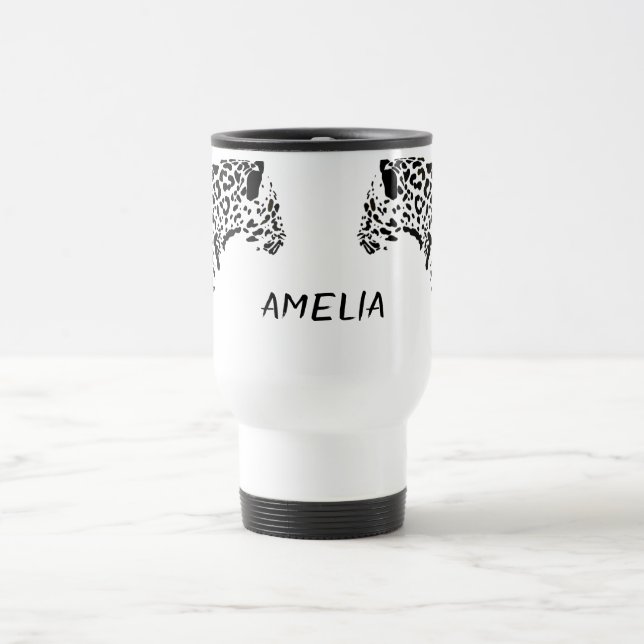 Black Jaguar Personalized Travel Mug (Center)