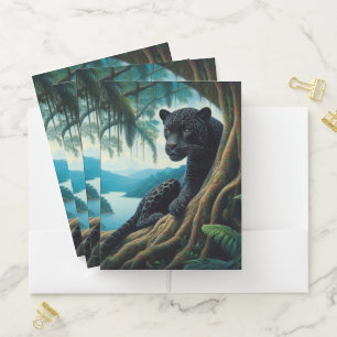 Black Jaguar  Pocket Folder