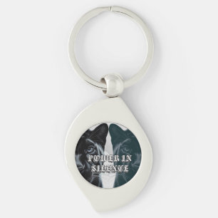 Black Jaguar Power in Silence Keychain
