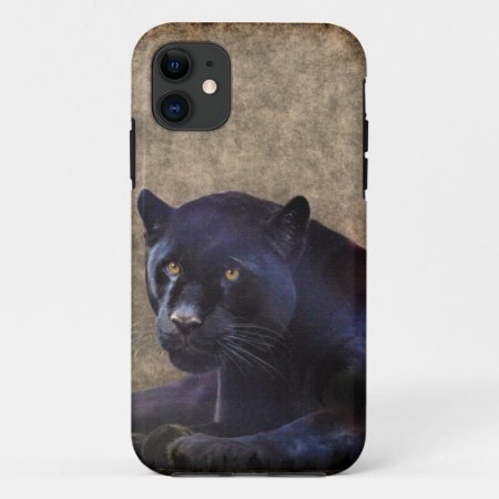 Black Jaguar & Rustic Grunge Bg Iphone 5 Case