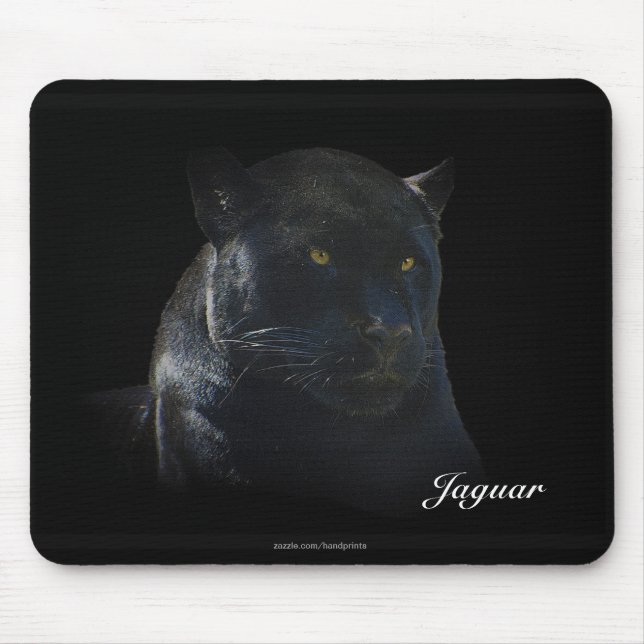 Black Jaguar Wild Cat Animal-Lover Mousepad (Front)