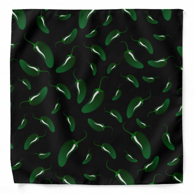Black jalapeno peppers pattern bandana (Front)