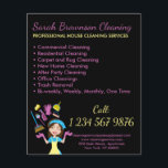 Black Janitorial Maid House Cleaning Flyer<br><div class="desc">Black Janitorial Maid House Cleaning Flyer</div>