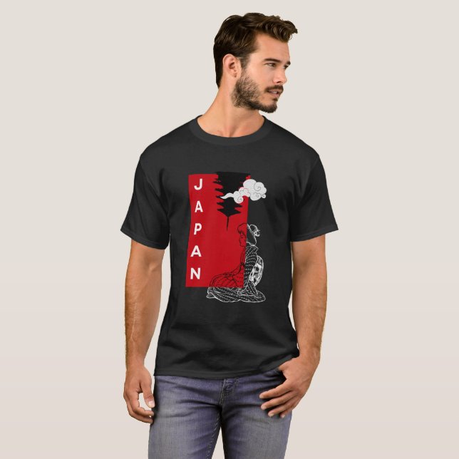 Black Japan  T-Shirt (Front Full)