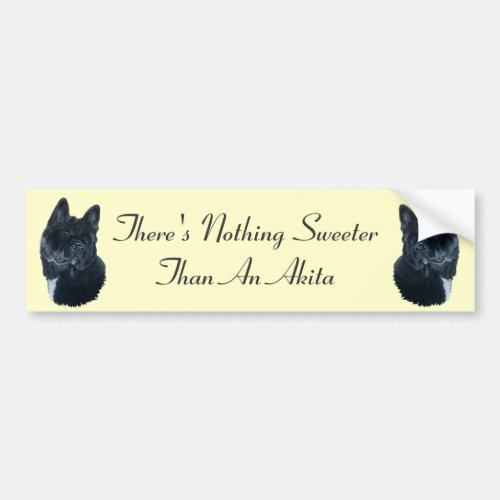 black Japanese akita realist dog portrait slogan Bumper Sticker