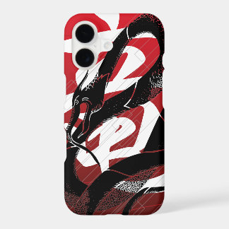 Black Japanese Dragon Red Background iPhone 17 Case