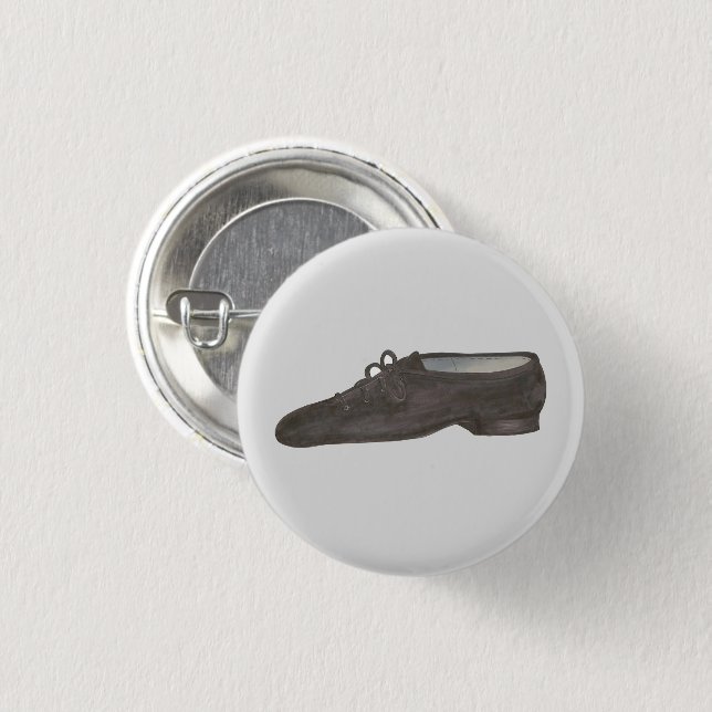 Black Jazz Dance Shoe Dancer Birthday Party Button (Front & Back)