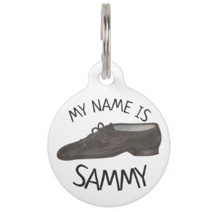 Black Jazz Dance Shoe Teacher Choreographer Dancer Pet ID Tag