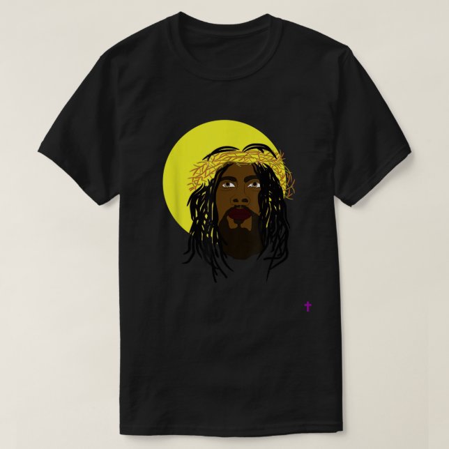 Black Jesus | African American Jesus With Dreadloc T-Shirt (Design Front)