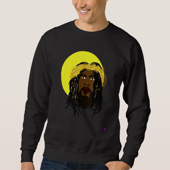 Black Jesus African American Jesus With Dreadlocks Sweatshirt (Front)