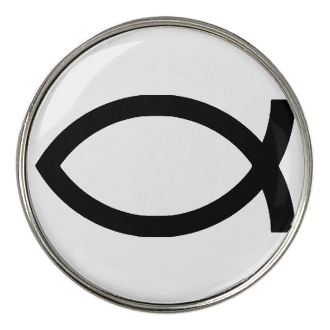 black Jesus Fish Golf Ball Marker (Front)