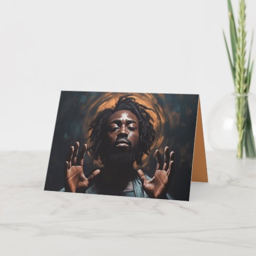 Black Jesus He Touched Me Get Well Card