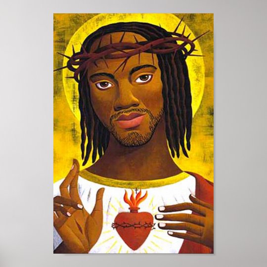 black jesus portrait poster zazzle com
