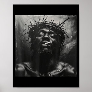 Black Jesus Smokes, Christianity, Church, Christ, Poster