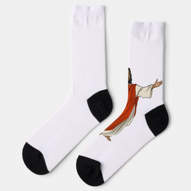 Black Jesus T-Shirt Socks (Left)