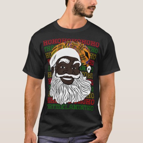 Black Jolly Santa Design African American Santa T_Shirt