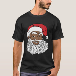 Black Jolly Santa Fun African American Santa T-Shirt