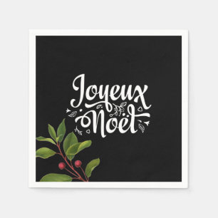 Black Joyeux Noel Napkins