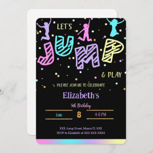 Black Jump Birthday Invitation