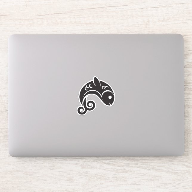 black jumping fish sticker (Computer)