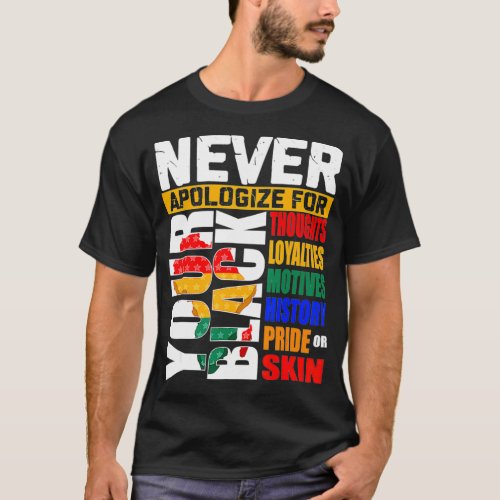 Black Juneteenth Freedom Never Apologize For Your  T_Shirt