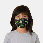 Black Jungle Dinosaur Dino Party Kids' Cloth Face Mask (Worn)