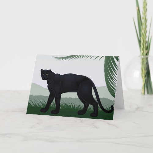 Black Jungle Panther Greeting Card