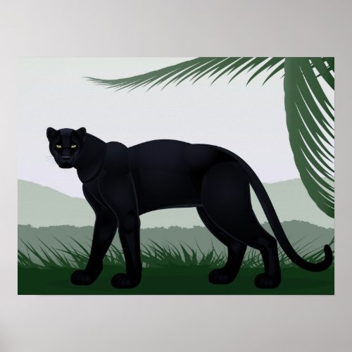 Black Jungle Panther Poster