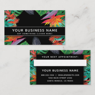 Black Jungle Tropical Modern Elegant Professional Appointment Card