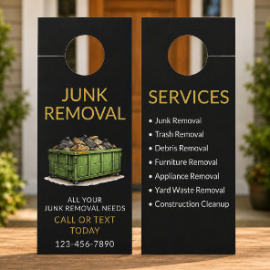 Black Junk Removal Service Professional Door Hanger