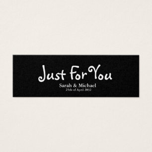 Black 'Just For You' Wedding favor Gift tag