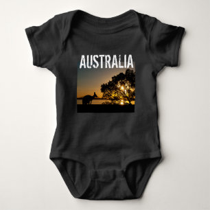 Black kangaroo at sunset in Australia Baby Bodysuit