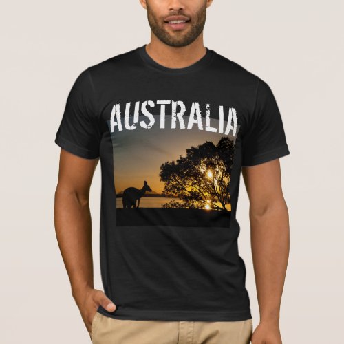 Black kangaroo at sunset in Australia T_Shirt