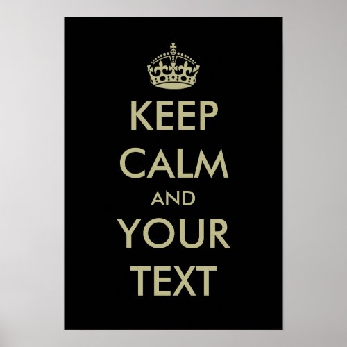 Black keep calm poster template  Customizable