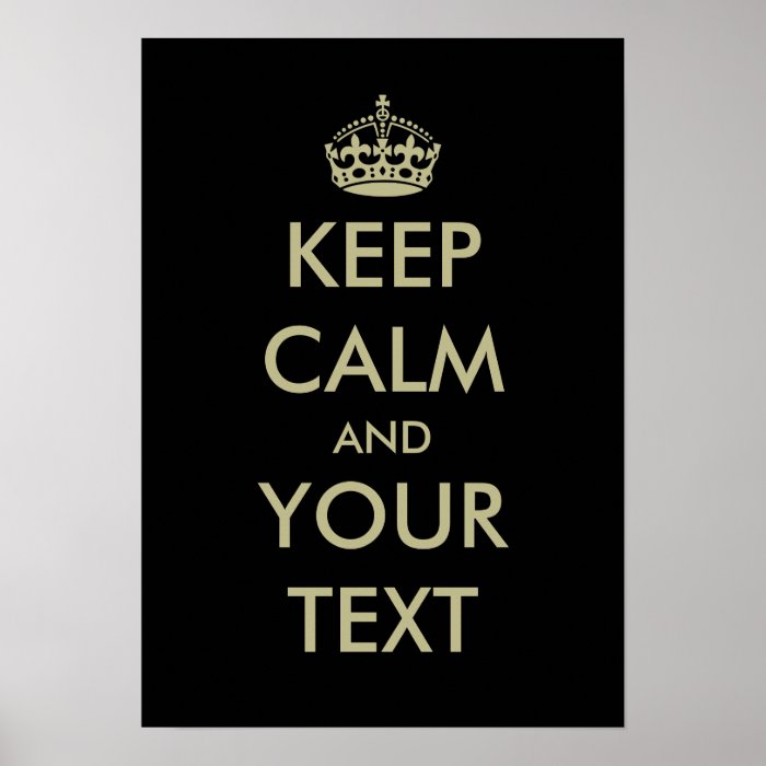 Black keep calm poster template  Customizable