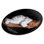 Black Keepsake Custom Baby Photo Plate (Side)