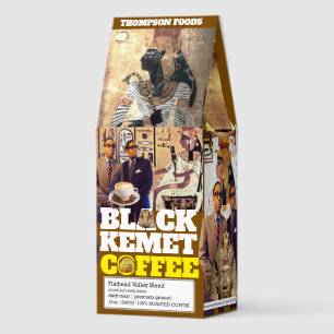 BLACK KEMET Coffee, 12oz Bag, Dark Roast, Flath Roasted Coffee