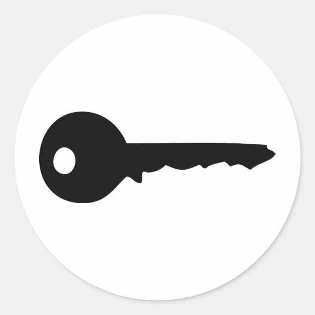 black key classic round sticker (Front)