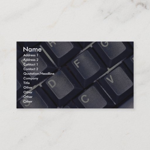 Customizable Black keyboard texture business card