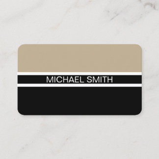 Black Khaki Professional Elegant Modern Business Card