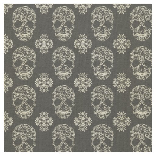 black,khaki,sugar skull,halloween,pattern,damasks, fabric