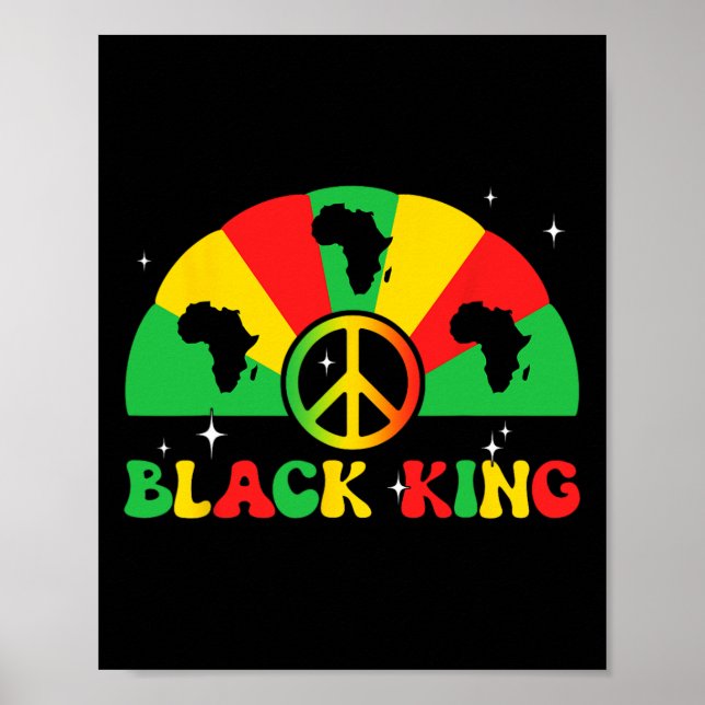 Black King African American Juneteenth 1865 Black  Poster (Front)