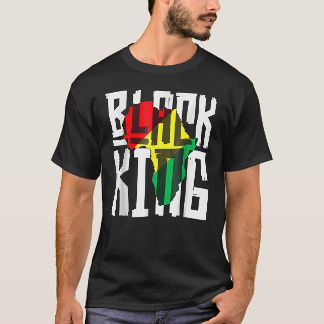 Black King Black Power Black History Month T-Shirt (Front)