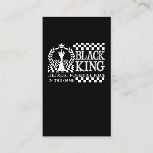 Black King Chess Piece Black African American Men Business Card