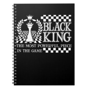Black King Chess Piece Black African American Men Notebook